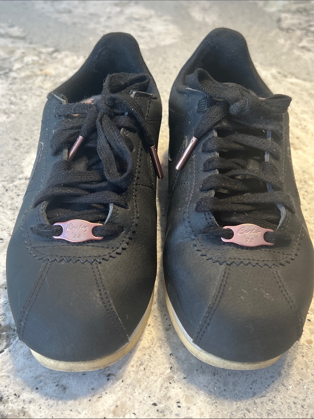 Nike Classic Cortez Bronze Heel Black Leather Sneakers Size 6.5 Like new - Picture 5 of 9